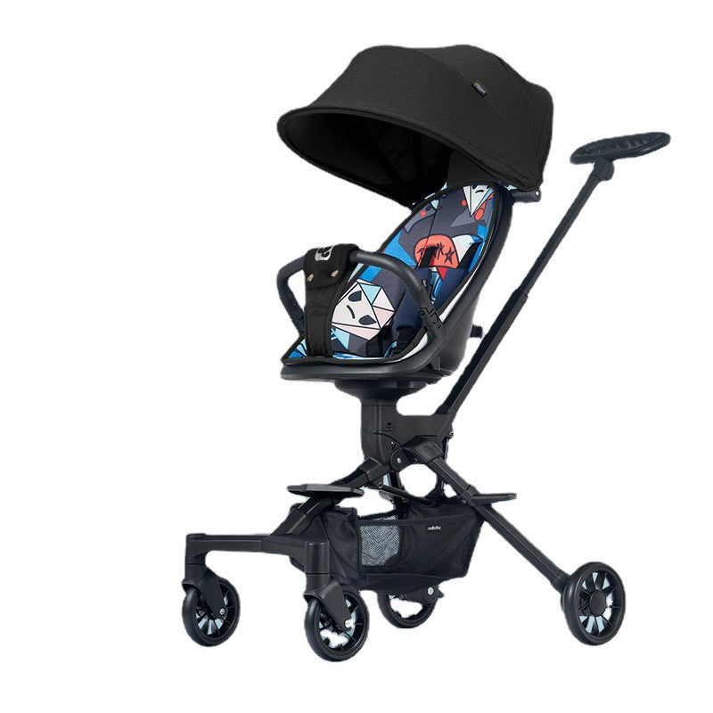 Aluminum alloy 360 rotating one-hand folding baby stroller