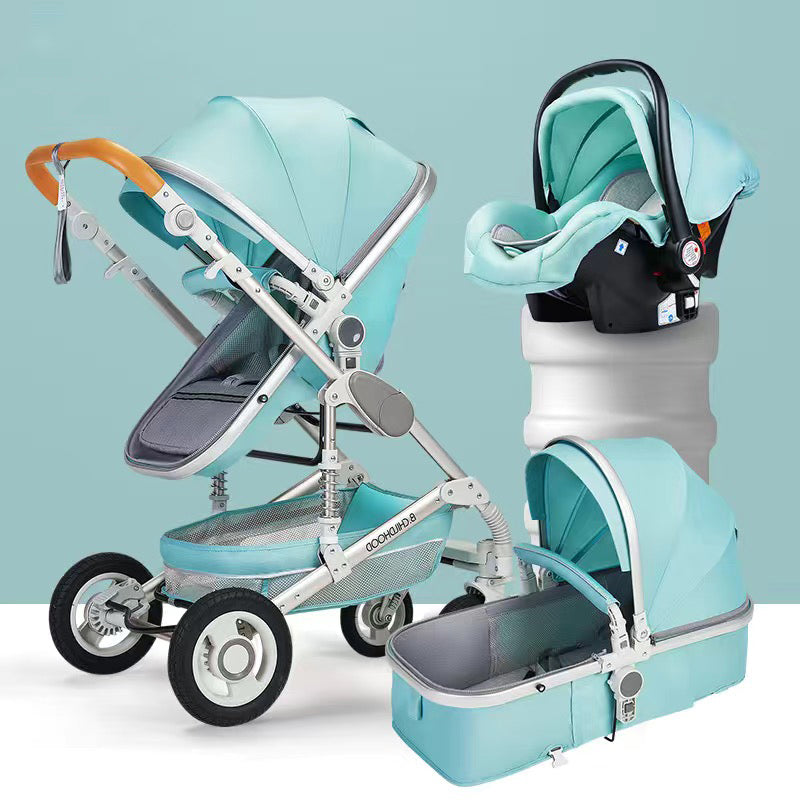 Comfortable Car Seat,Aluminum Alloy Frame and High Landscape Newborn Infant Bassinet Baby Pram Baby Stroller